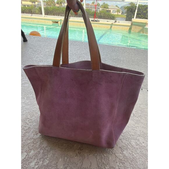 Loxwood Handbags - LOXWOOD Le Cabas Parisian Tote Bag Mauve Purple Tan Suede Handcrafted FRANCE